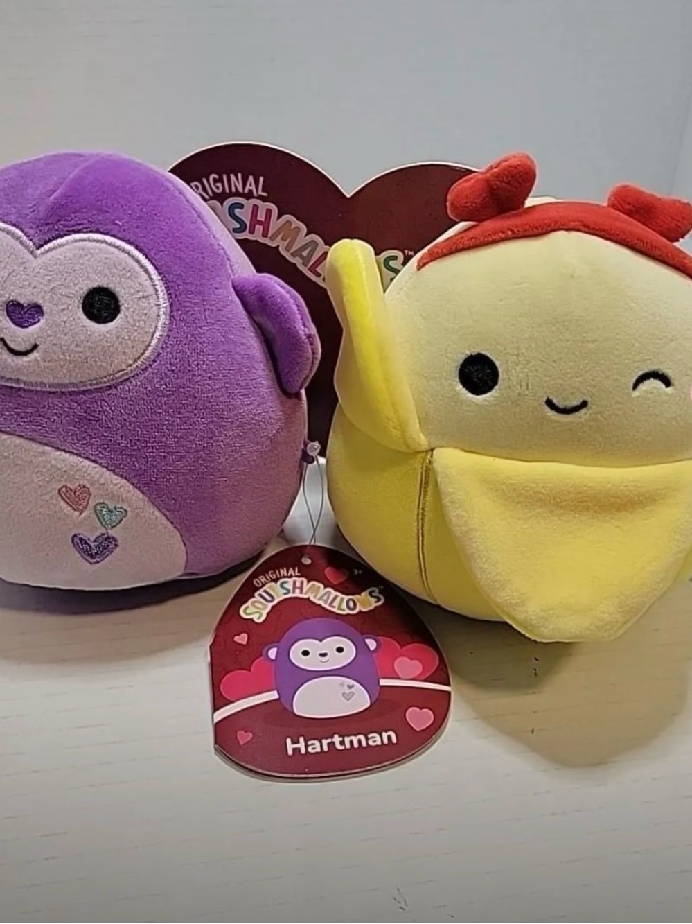Squishmallows Hartman Plush Duo in Purple and Yellow
